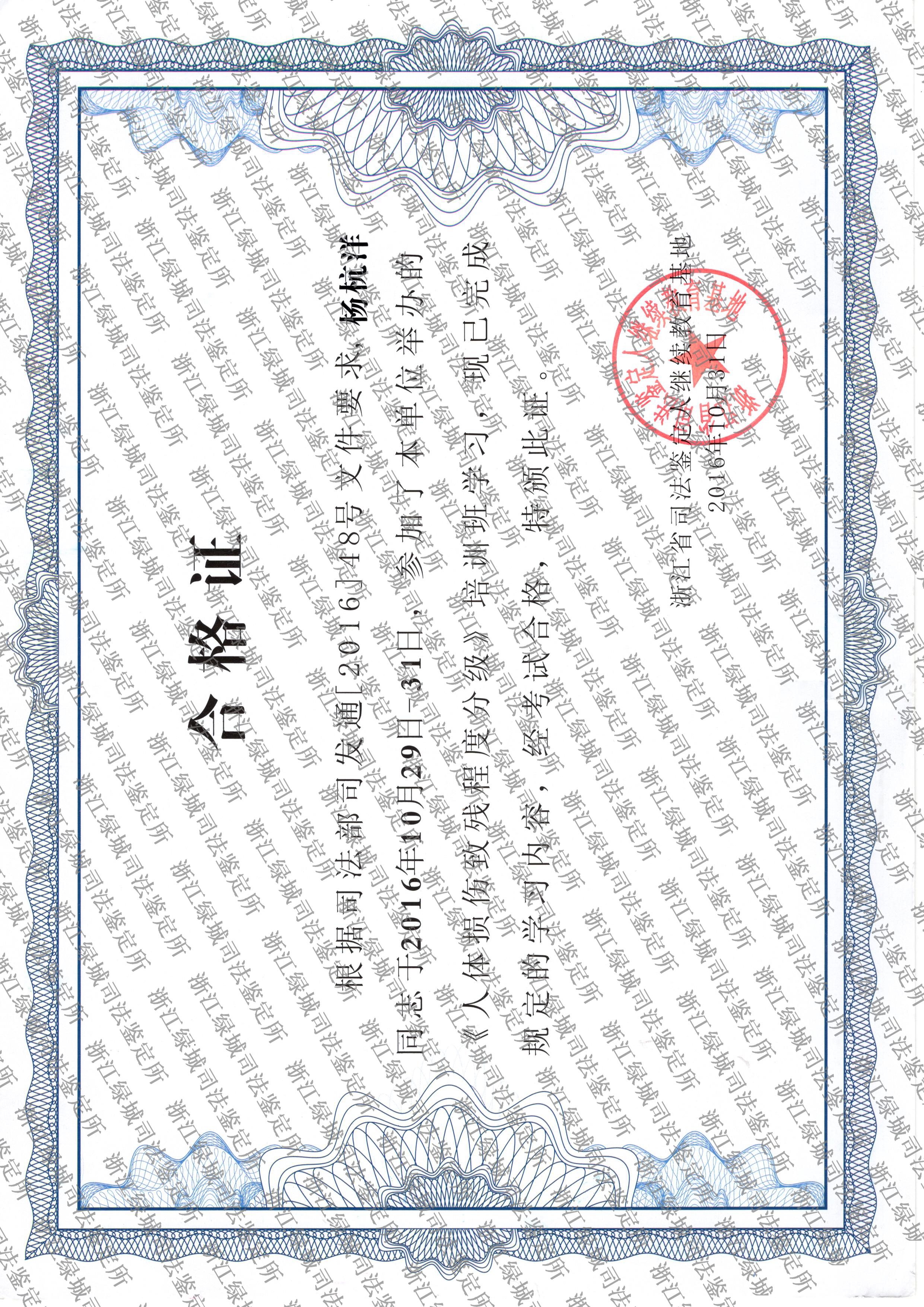 杨杭洋-标准合格证